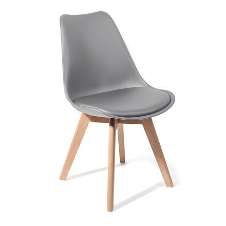Chaise de salle à manger en polypropylène et cuir synthétique 4 pièces - Chira Viadurini