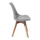 Chaise de salle à manger en polypropylène et cuir synthétique 4 pièces - Chira Viadurini