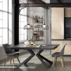 Chaise de salle à manger en polypropylène et cuir synthétique 4 pièces - Chira Viadurini