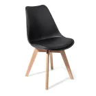 Chaise de salle à manger en polypropylène et cuir synthétique 4 pièces - Chira Viadurini