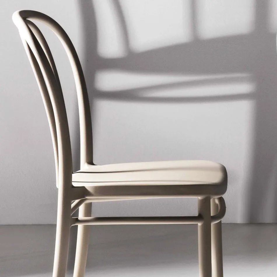 Chaise de salle à manger en polypropylène empilable jusqu'à 10 unités, 4 pièces - Gaya Viadurini