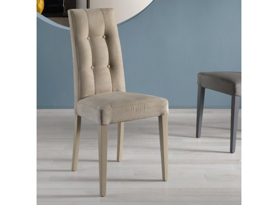 Chaise de salle à manger en tissu Alcantara Made in Italy 2 pièces - Giustina Viadurini