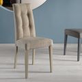 Chaise de salle à manger en tissu Alcantara Made in Italy 2 pièces - Giustina