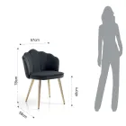 Chaise de salle à manger en tissu et métal finition dorée 4 pièces - Raffinée Viadurini