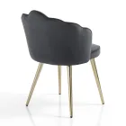 Chaise de salle à manger en tissu et métal finition dorée 4 pièces - Raffinée Viadurini