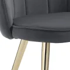 Chaise de salle à manger en tissu et métal finition dorée 4 pièces - Raffinée Viadurini