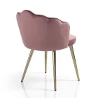 Chaise de salle à manger en tissu et métal finition dorée 4 pièces - Raffinée Viadurini