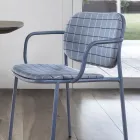 Chaise de salle à manger en tissu et métal Made in Italy 2 pièces - Sangria Viadurini