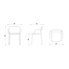 Chaise de salle à manger en tissu et métal Made in Italy 2 pièces - Sangria Viadurini