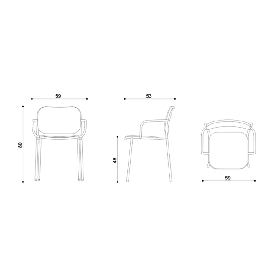 Chaise de salle à manger en tissu et métal Made in Italy 2 pièces - Sangria Viadurini