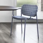 Chaise de salle à manger en tissu et métal Made in Italy 2 pièces - Sangria Viadurini