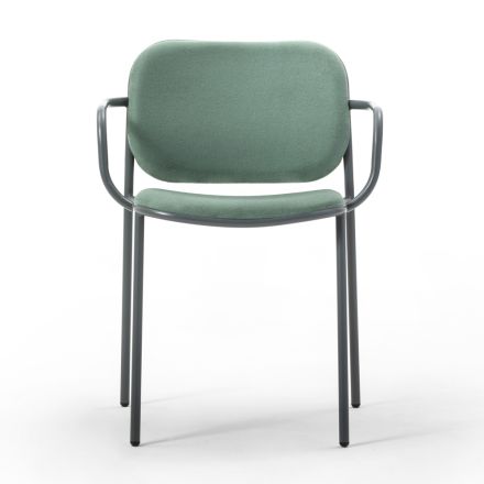 Chaise de salle à manger en tissu et métal Made in Italy 2 pièces - Sangria Viadurini