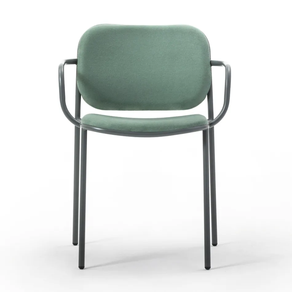 Chaise de salle à manger en tissu et métal Made in Italy 2 pièces - Sangria Viadurini