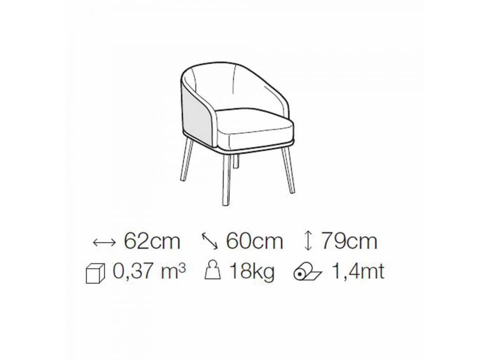 Chaise de salle à manger en tissu et cuir avec piètement en bois Made in Italy - Maliva Viadurini