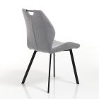 Chaise de salle à manger en tissu gris et métal noir 4 pièces - Savoy Viadurini