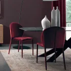 Chaise de salle à manger rembourrée en velours fabriquée en Italie 4 pièces - Victoire Viadurini