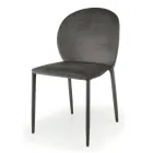 Chaise de salle à manger rembourrée en velours fabriquée en Italie 4 pièces - Victoire Viadurini