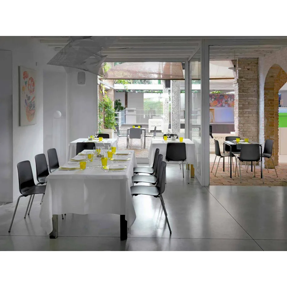 Made in Italy Chaise de salle à manger en métal et polypropylène, 4 pièces - Carlita Viadurini