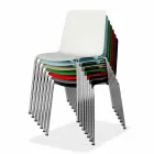 Made in Italy Chaise de salle à manger en métal et polypropylène, 4 pièces - Carlita Viadurini