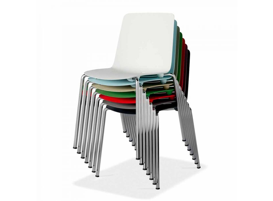 Made in Italy Chaise de salle à manger en métal et polypropylène, 4 pièces - Carlita Viadurini