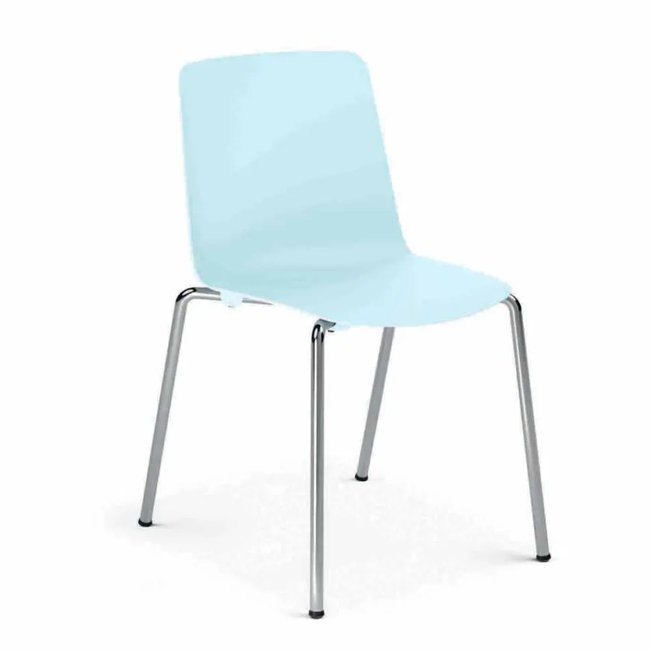 Made in Italy Chaise de salle à manger en métal et polypropylène, 4 pièces - Carlita Viadurini