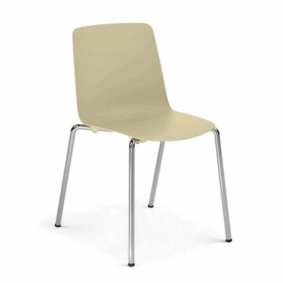 Made in Italy Chaise de salle à manger en métal et polypropylène, 4 pièces - Carlita Viadurini