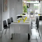 Made in Italy Chaise de salle à manger en métal et polypropylène, 4 pièces - Carlita Viadurini