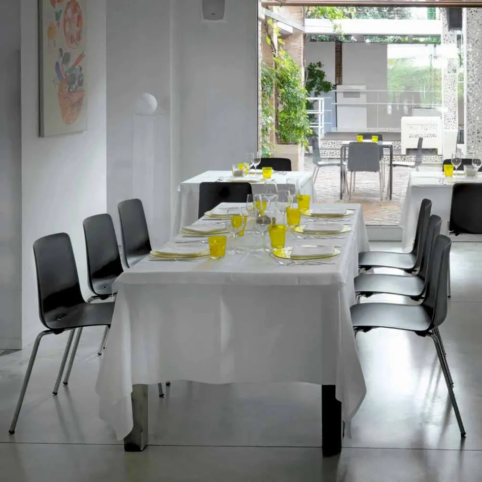 Made in Italy Chaise de salle à manger en métal et polypropylène, 4 pièces - Carlita Viadurini