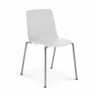 Made in Italy Chaise de salle à manger en métal et polypropylène, 4 pièces - Carlita Viadurini