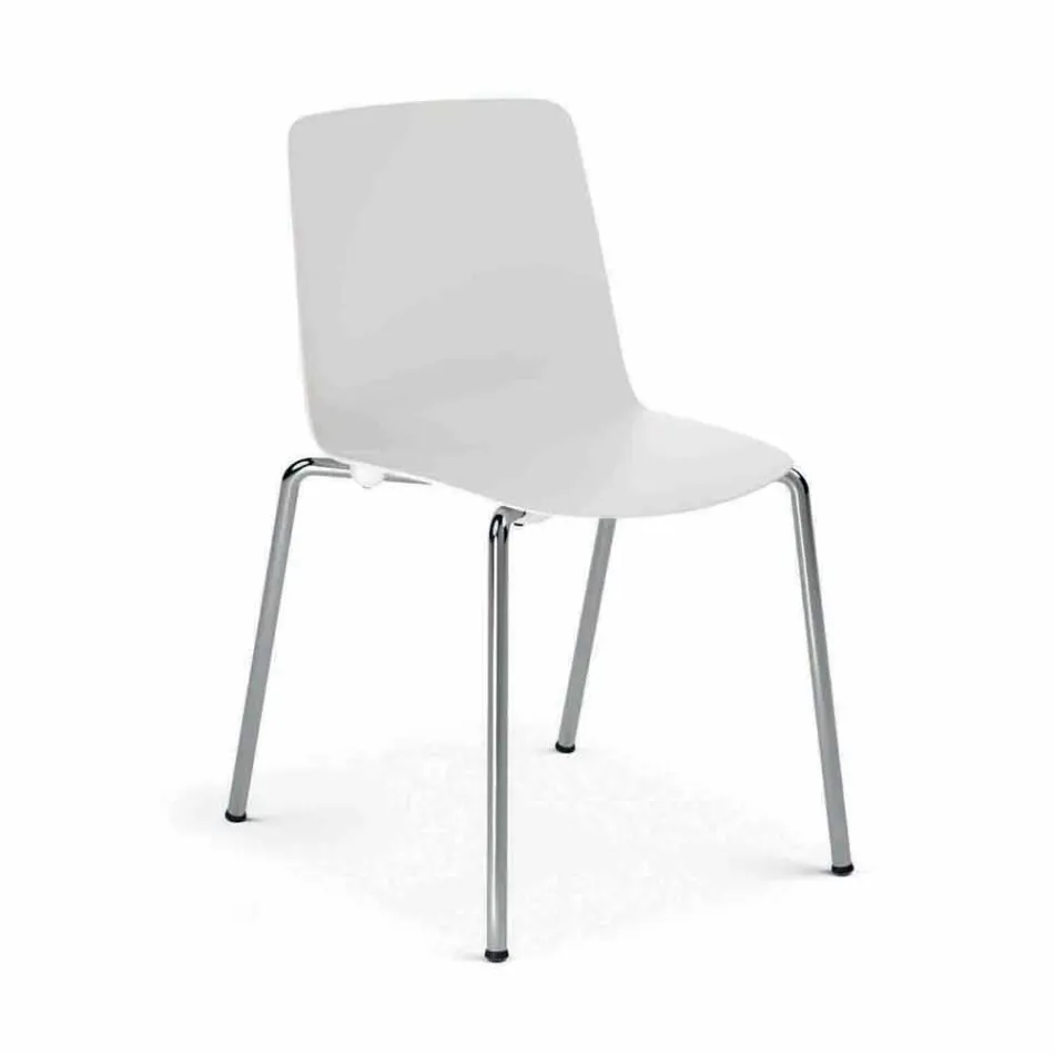 Made in Italy Chaise de salle à manger en métal et polypropylène, 4 pièces - Carlita Viadurini