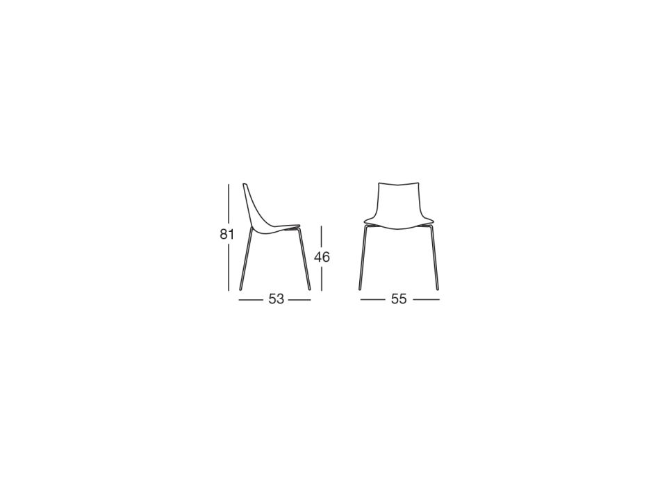 Chaise de salon empilable en technopolymère Made in Italy 4 pièces - Tempa Viadurini