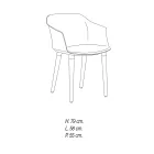 Chaise de salon en bois et polypropylène Made in Italy, 4 pièces - Marbella Viadurini