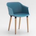 Chaise de salon en bois et polypropylène Made in Italy, 4 pièces - Marbella