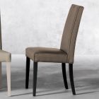 Chaise de salon en bois et assise en cuir écologique design italien moderne - Erwan Viadurini