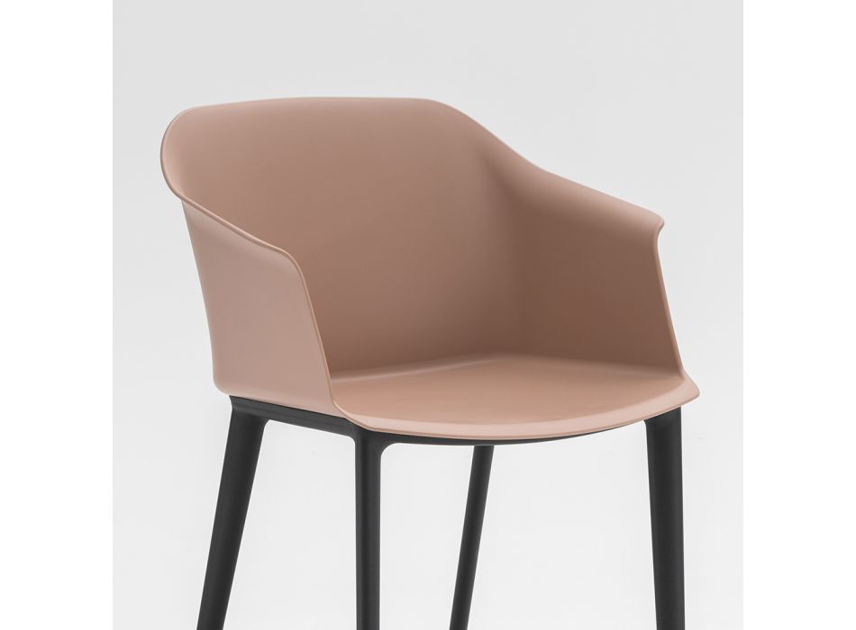Chaise de salon en polypropylène coloré Made in Italy, 4 pièces - Marbella Viadurini
