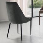 Chaise de salon en tissu avec assise en forme et rembourrée 4 pièces - Isaak Viadurini