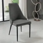 Chaise de salon en tissu avec assise en forme et rembourrée 4 pièces - Isaak Viadurini