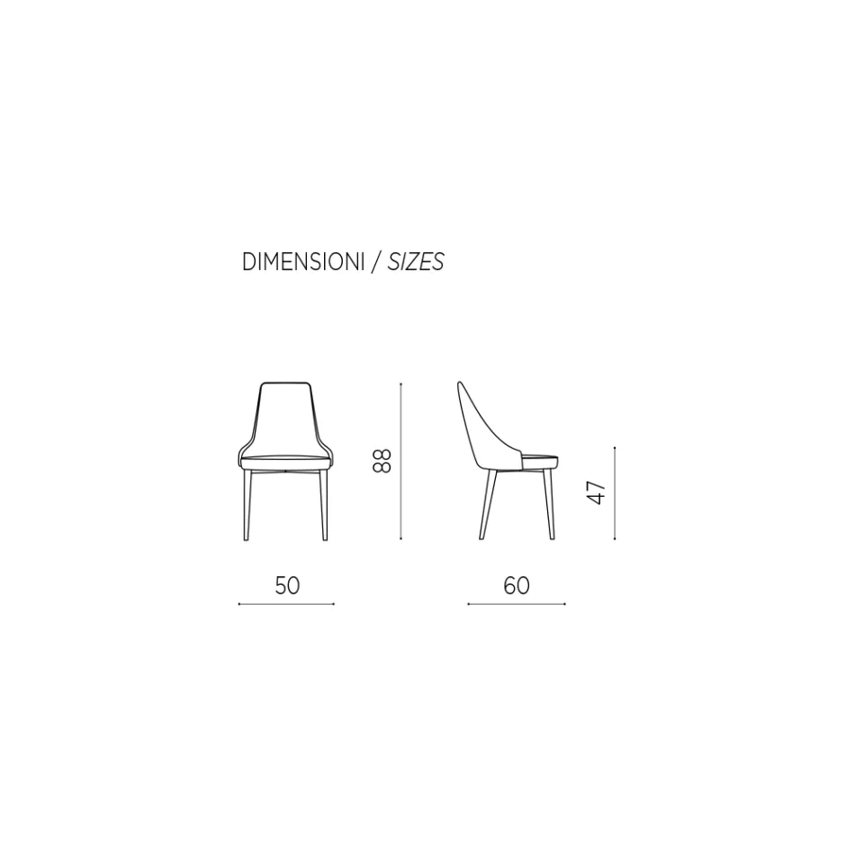 Chaise de salon en tissu avec assise en forme et rembourrée 4 pièces - Isaak Viadurini