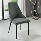 Chaise de salon en tissu avec assise en forme et rembourrée 4 pièces - Isaak Viadurini
