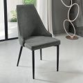 Chaise de salon en tissu avec assise en forme et rembourrée 4 pièces - Isaak