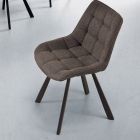 Chaise de salon en tissu rembourré avec motif à carreaux 4 pièces - Raggia Viadurini