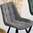 Chaise de salon en tissu rembourré avec motif à carreaux 4 pièces - Raggia Viadurini