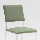 Chaise de salon en métal et assise en microfibre Made in Italy, 2 pièces - Fabiola Viadurini