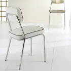 Chaise de style années 50 en simili cuir graffiti et bordure blanche Unica Viadurini