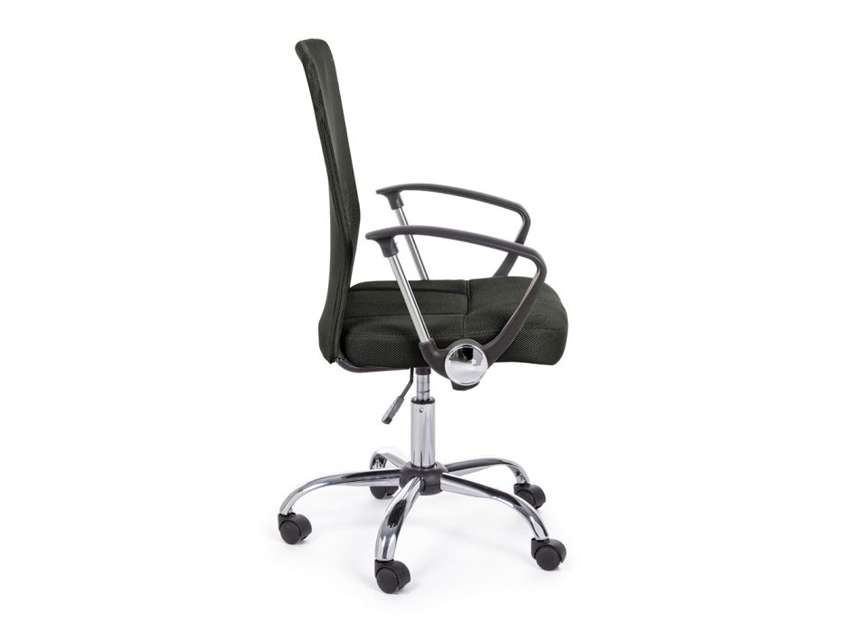 Chaise de bureau avec accoudoirs en acier et polyester coloré - Barberina Viadurini