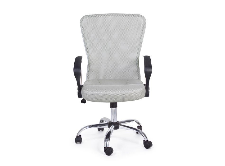 Chaise de bureau avec accoudoirs en acier et polyester coloré - Barberina Viadurini