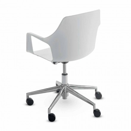 Chaise de bureau en aluminium et polypropylène Made in Italy, 2 pièces - Charis Viadurini
