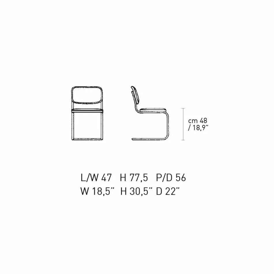 Chaise de Bureau en Cuir avec Structure en Acier Chromé Made in Italy - Octant Viadurini