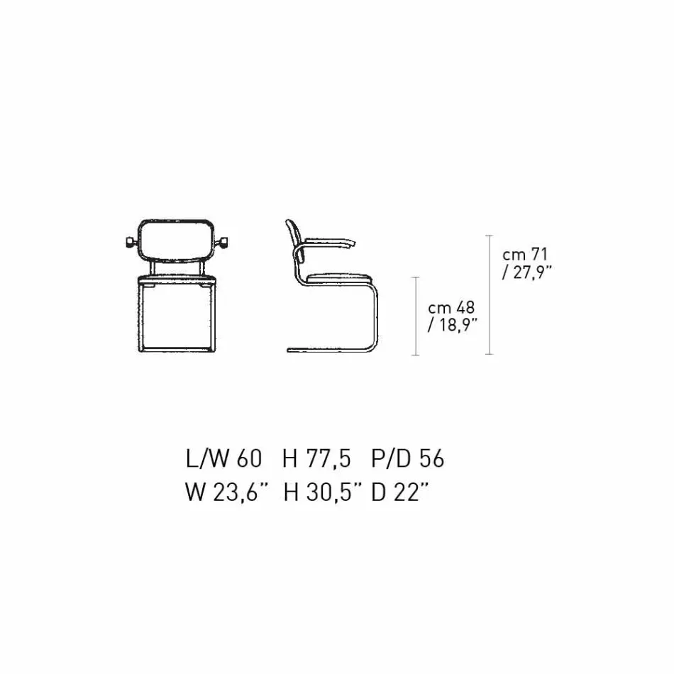 Chaise de Bureau en Cuir avec Structure en Acier Chromé Made in Italy - Octant Viadurini