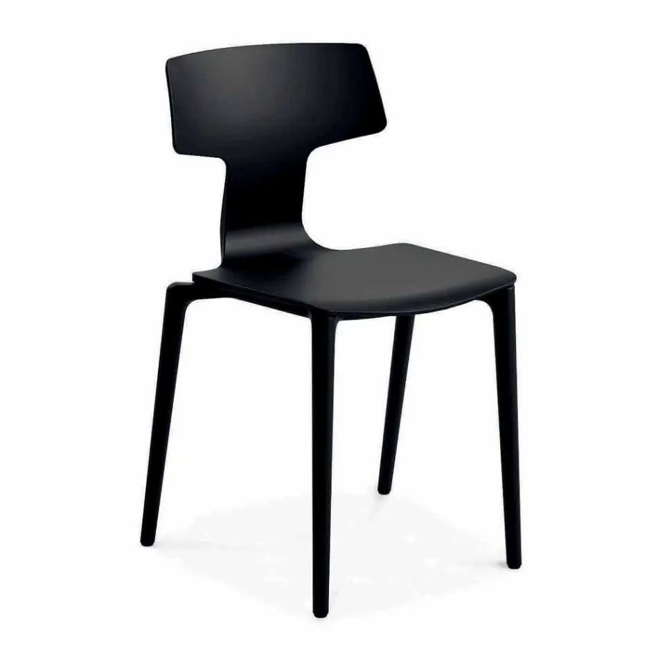 Chaises empilables d'extérieur en polypropylène fabriquées en Italie, 4 pièces - Claribel Viadurini